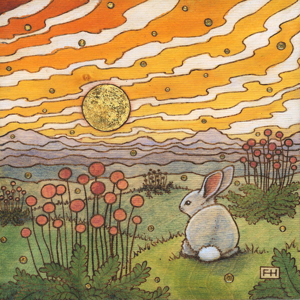 Fay Helfer "Bunny in the Hills" Paper Print