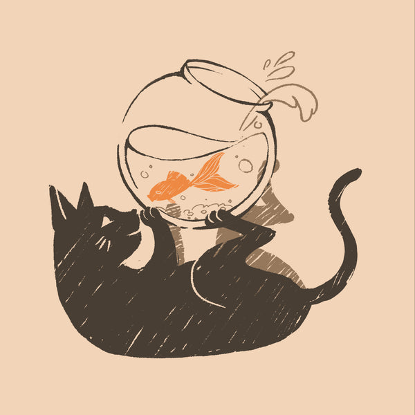 "Fish and Cat" Print