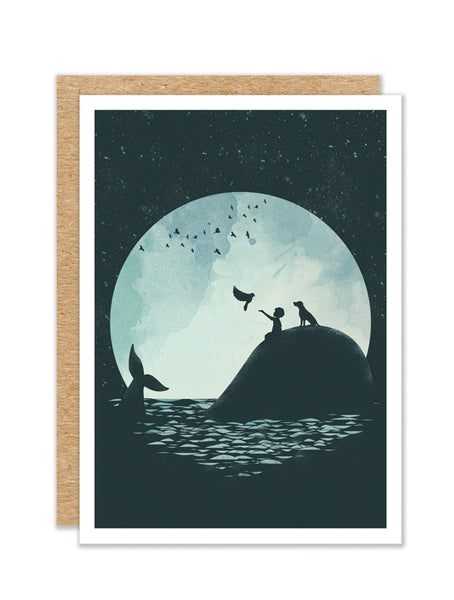 "The Boy and the Whale" Greeting Card