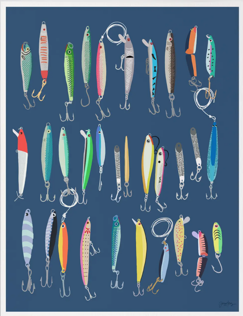 art of fishing lures Saltwater Fishing Lures Art Print