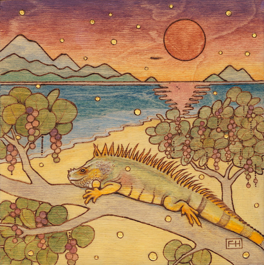 Fay Helfer "Iguana on the Beach" Paper Print